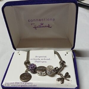 Connections From Hallmark "So Special" 7.75" Stainless Steel Charm Bracelet